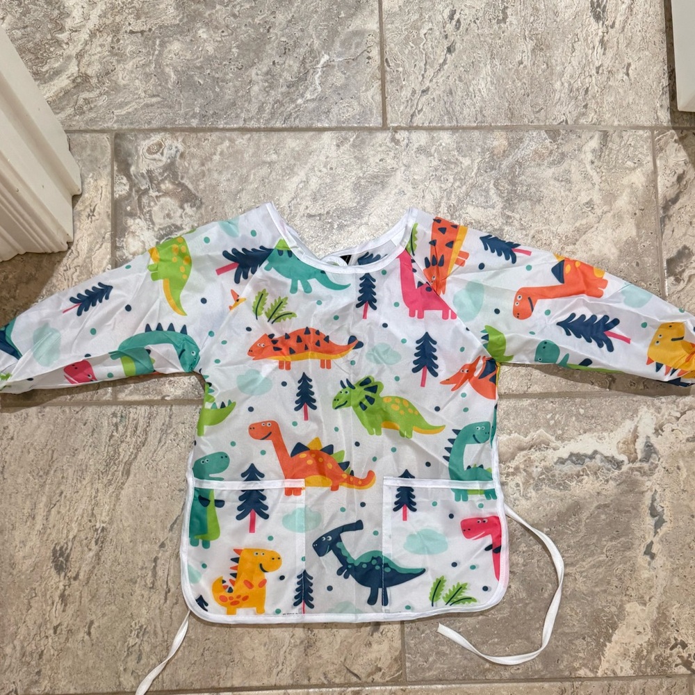 Size Small artist painting apron Colorful Dinosaur